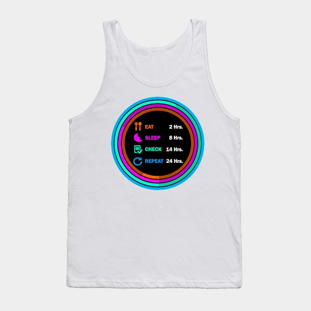 Eat sleep check repeat t shirt. Tank Top by Narot design shop